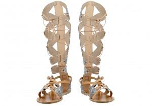 ANCIENT GREEK SANDALS Sandales haute, cuir et paillettes, 345e, Le Bon Marche Rive Gauche